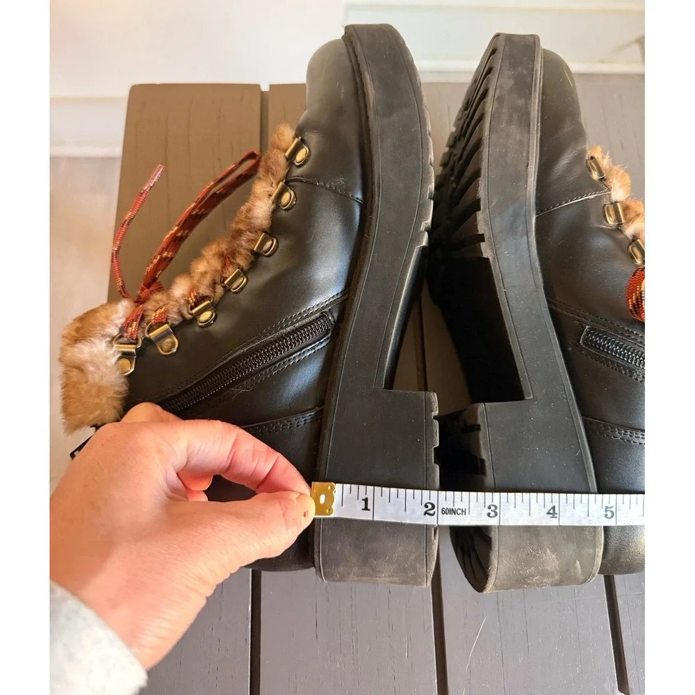 American eagle black faux fur‎ boots women's 8